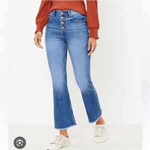 Loft High Rise Crop Flare Jeans